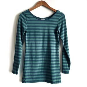 Matilda Jane striped shirt size small teal stripes